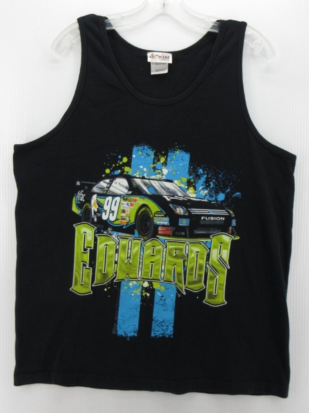 VINTAGE Carl Edwards Shirt Large NASCAR 99 Ford Fusion Racing Chase Tank Top